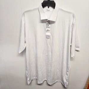 Collars & Co Polo Shirt Mens 2XL‎ White Featherweight Dress Collar Performance